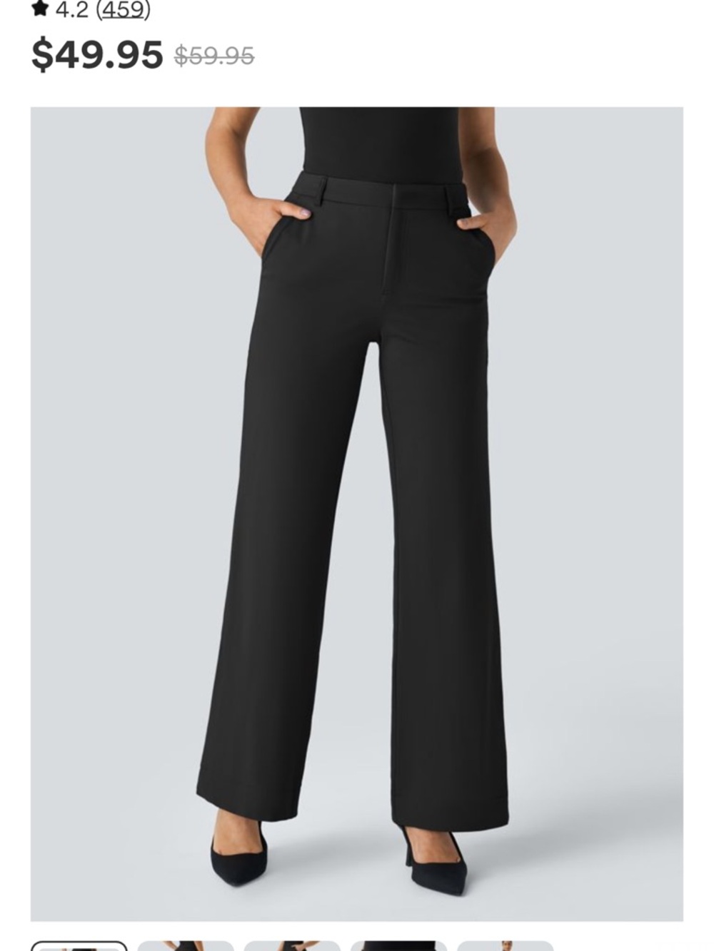 HALARA Black Wide-Leg Pull-On Pants